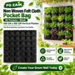 FG ZAIN Non Woven Felt Cloth Pocket Bag, Colour – Black