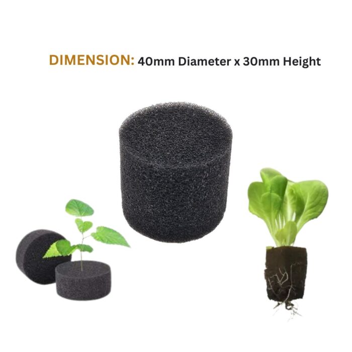 FG ZAIN Hydroponic Seedling Sponges, 40mm Diameter x 30mm Height