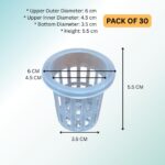 FG ZAIN 60mm Net Pots for Hydroponics – Durable Transparent Mesh Cups for NFT & EBB & Pack of 30