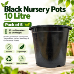 10 Litre Black Nursery Pots