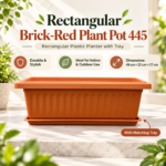 Rectangular Brick-Red Plant Pot 445 – Rectangular plastic planters