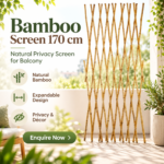 Bamboo Screen 170 cm | Natural Privacy Screen for Balcony