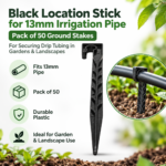 Black Location Stick for 13mm Irrigation Pipe – Pack of 50