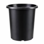 Black Nursery Plant Pot on White Background
