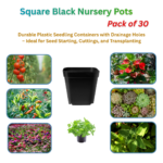 Black Nursery Pots – 6.8×6.8x7cm