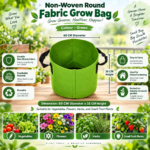 FG ZAIN Non-Woven Round Fabric Grow Bag, Colour – Green