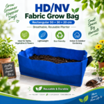 HD/NV Fabric Grow Bag Rectangular 50 × 30 × 20 cm – Blue