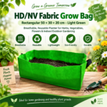 HD/NV Fabric Grow Bag Rectangular 50 × 30 × 20 cm – Light Green