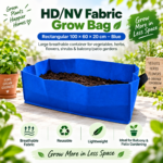 HD/NV Fabric Grow Bag Rectangular 100 × 60 × 20 cm – Blue