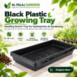 FG ZAIN Black Plastic Growing Tray for Plants, Seedling Starter Tray