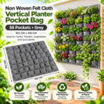 FG ZAIN Non Woven Felt Cloth Vertical Planter Pocket Bags