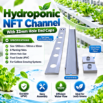 FG ZAIN Hydroponic NFT Channel with 32mm Hole End Caps – 1200mm
