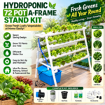 FG ZAIN Hydroponic 72 Pot A-Frame Stand Kit for Leafy Vegetables