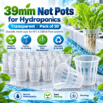 FG ZAIN 39mm Net Pots for Hydroponics, Color- Transparent