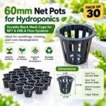 FG ZAIN 60mm Net Pots for Hydroponics, Pack of 30