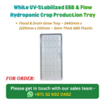 FG ZAIN White UV-Stabilized EBB & Flow Hydroponic Crop Production Tray