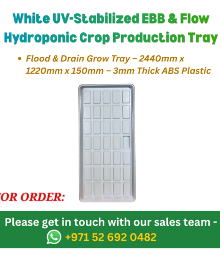 FG ZAIN White UV-Stabilized EBB & Flow Hydroponic Crop Production Tray