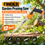 FG ZAIN FINDER Garden Pruning Saw, 65Mn Steel Blade with Polished Finish