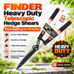 FINDER Heavy Duty Telescopic Hedge Shears, Expandable up to 34 Inches, Carbon Steel Blades with Aluminum Handles for Precise Trimming, 4 MM Thick Blades, For Indoor Outdoor Gardening Use-191600