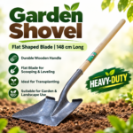 Garden Shovel – Flat Shaped Blade – 148 cm Long