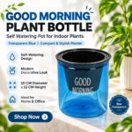 Plant Bottle Straight Transparent Blue Transparent, FG ZAIN Good