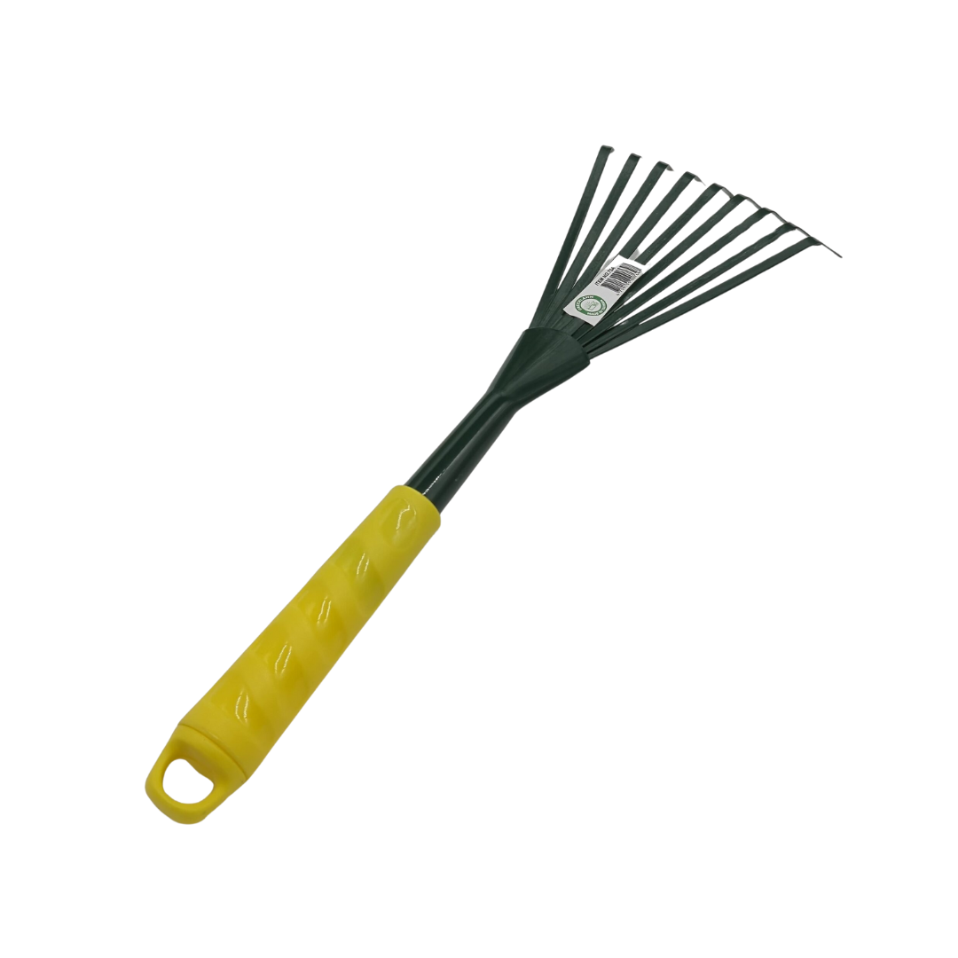Greenlawn 9-Tine Garden Rake Model 75A | Plastic Handle Garden Rake Tool