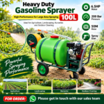 Heavy Duty Gasoline Sprayer 100L – 6.5HP Motor, 200 Bar Pressure