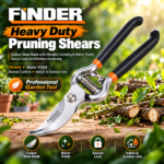 FG ZAIN FINDER Heavy Duty Pruning Shears, Carbon Steel Blade