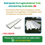 Hydroponic Corrugated Gutter Tray with End Cap, Drain Hole, 3M