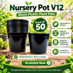 Black nursery pots, V12