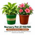 Nursery Pots with Lush Plants