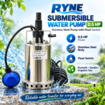 Ryne Submersible Water Pump 0.5 HP | Stainless Steel Pump