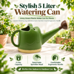 Stylish 5 Liter Watering Can – Army Green Plastic Water Can for Plants