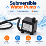Submersible Water Pump – 2.5W, Max Height 0.35m, 200 L/h