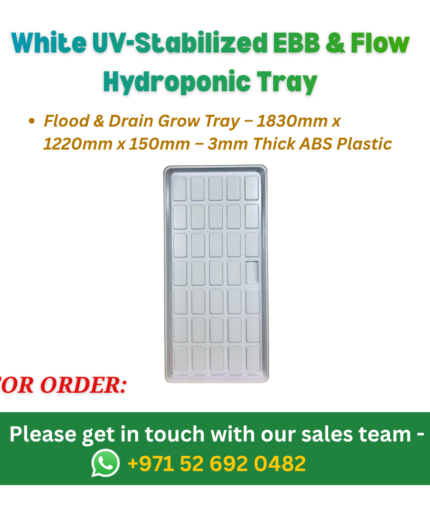 White UV-Stabilized EBB & Flow Hydroponic Tray