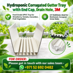 FG ZAIN Hydroponic Corrugated Gutter Tray with End Cap