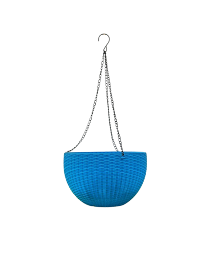 blue hanging pot