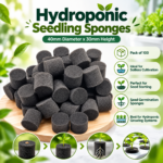 FG ZAIN Hydroponic Seedling Sponges, 40mm Diameter x 30mm