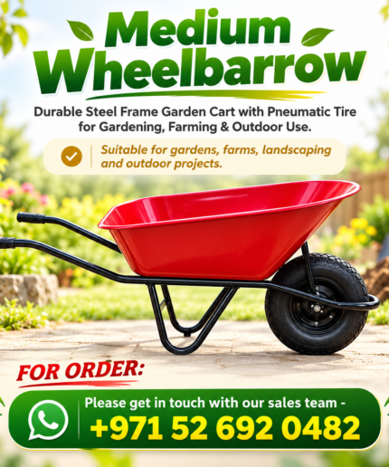 Medium Wheelbarrow – Durable Steel Frame Garden Cart