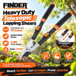 FINDER Heavy Duty Telescopic Lopping Shears, Expandable up to 29 Inches