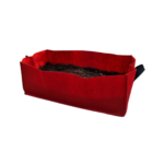 red rectangular grow bags