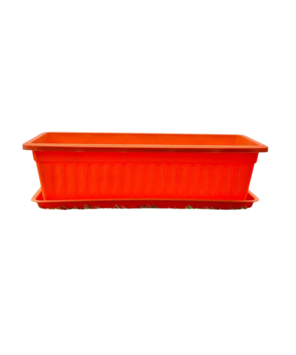 red rectangular pot