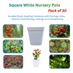 white Nursery Pots – 7x7x7.5 cm