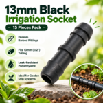 FG ZAIN 13mm Black Irrigation Socket,15 Pieces Pack