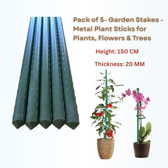 FG ZAIN Heavy-Duty Plant Stick – 150 cm, Metal Support Rod with 20 mm Thickness