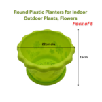 Lightweight Garden Containers for Herbs, Succulents (GREEN, 22 cm Dia X 15 cm Height)
