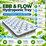 White UV-Stabilized EBB & Flow Hydroponic Tray with Lid – 28