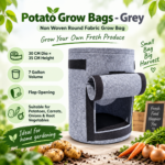 FG ZAIN Non Woven Round Fabric Grow Bags Potato, Colour – Grey