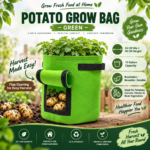 FG ZAIN Non Woven Round Fabric Potato Grow Bag, Colour – Green