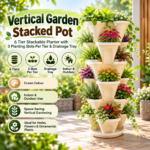 FG ZAIN Vertical Garden Stacked Pot, 6 Tier Stackable Planter